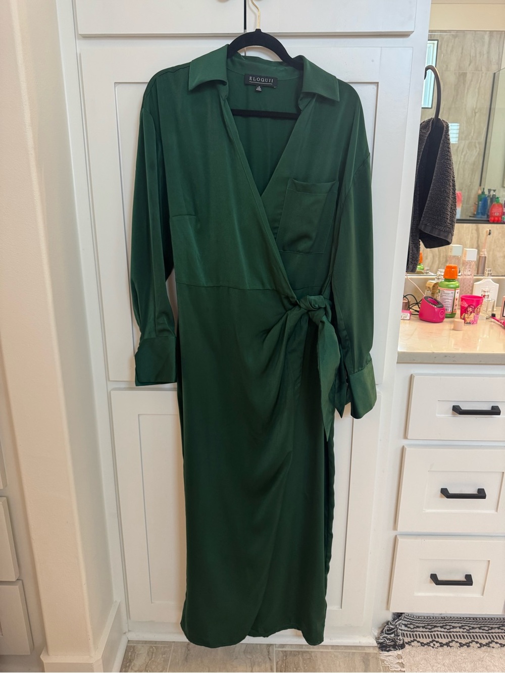 Eloquii green satin dress